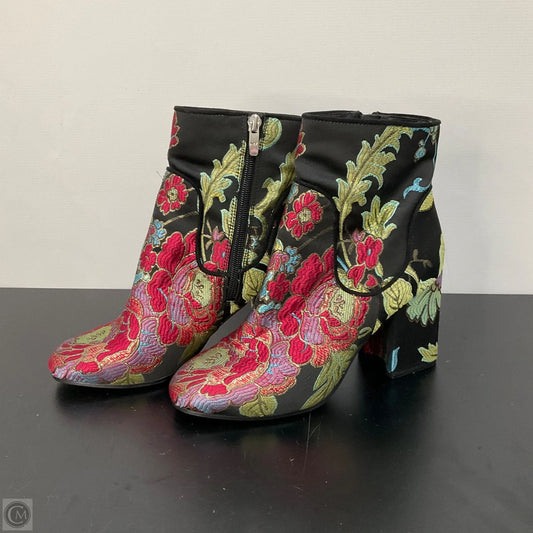 Boots Ankle Heels By Mark Fisher In Floral Print, Size: 8.5