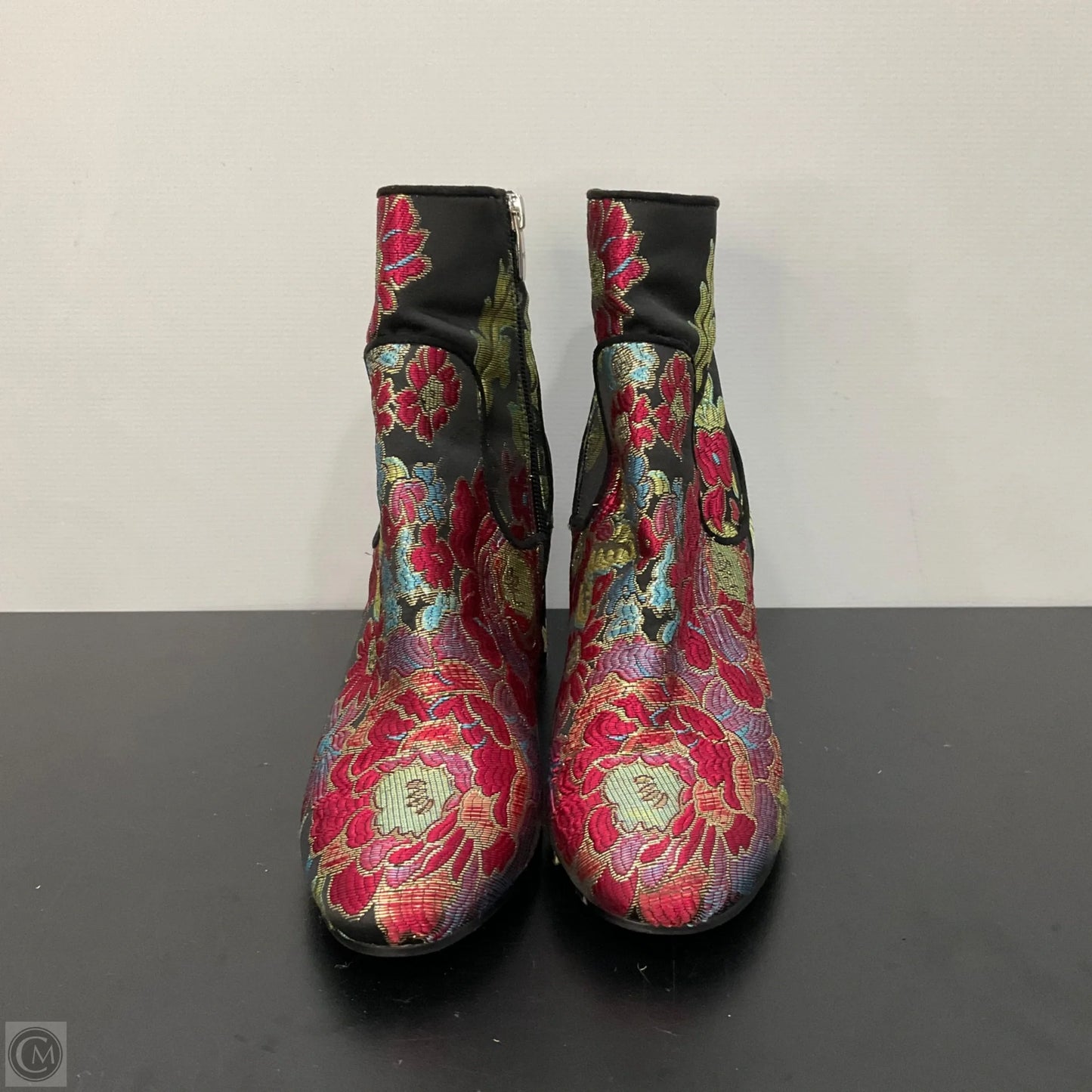 Boots Ankle Heels By Mark Fisher In Floral Print, Size: 8.5