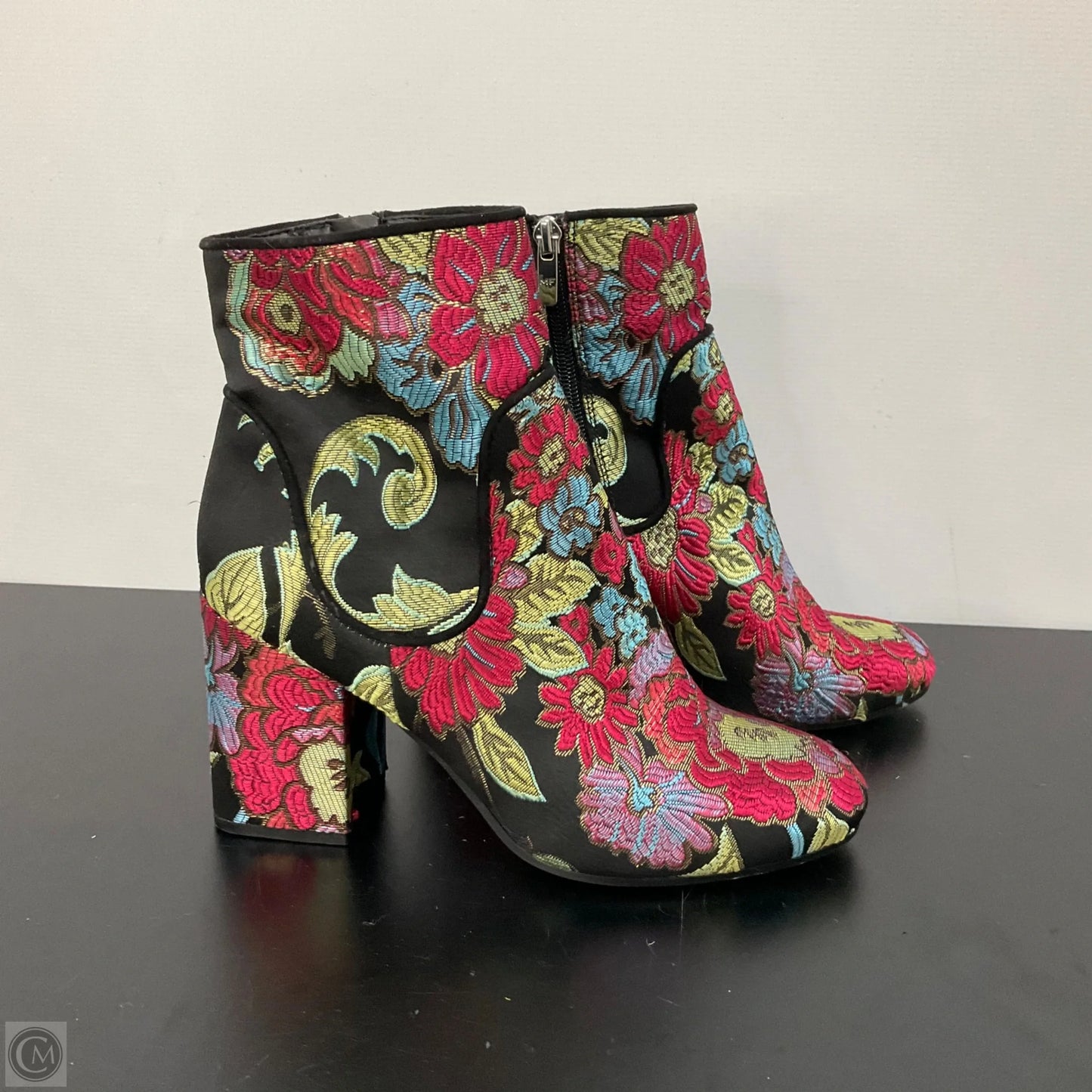 Boots Ankle Heels By Mark Fisher In Floral Print, Size: 8.5