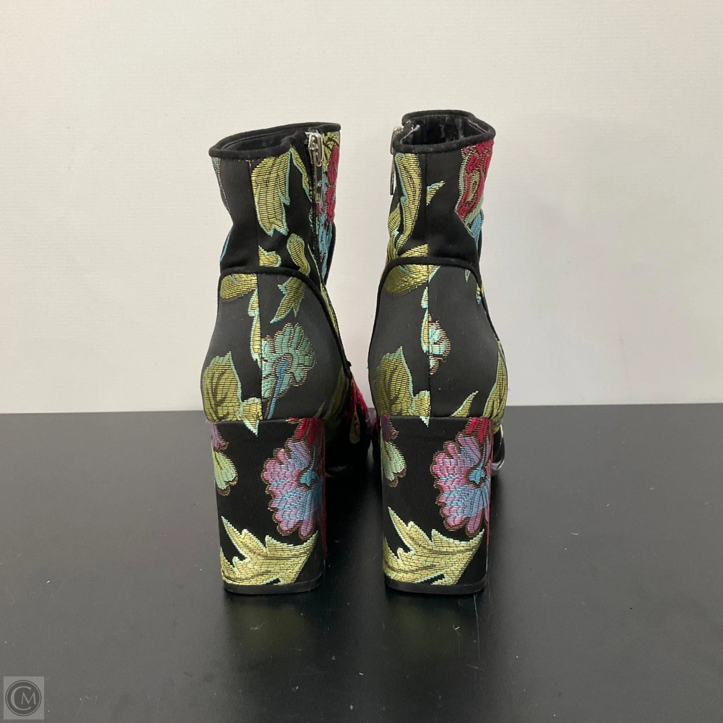 Boots Ankle Heels By Mark Fisher In Floral Print, Size: 8.5