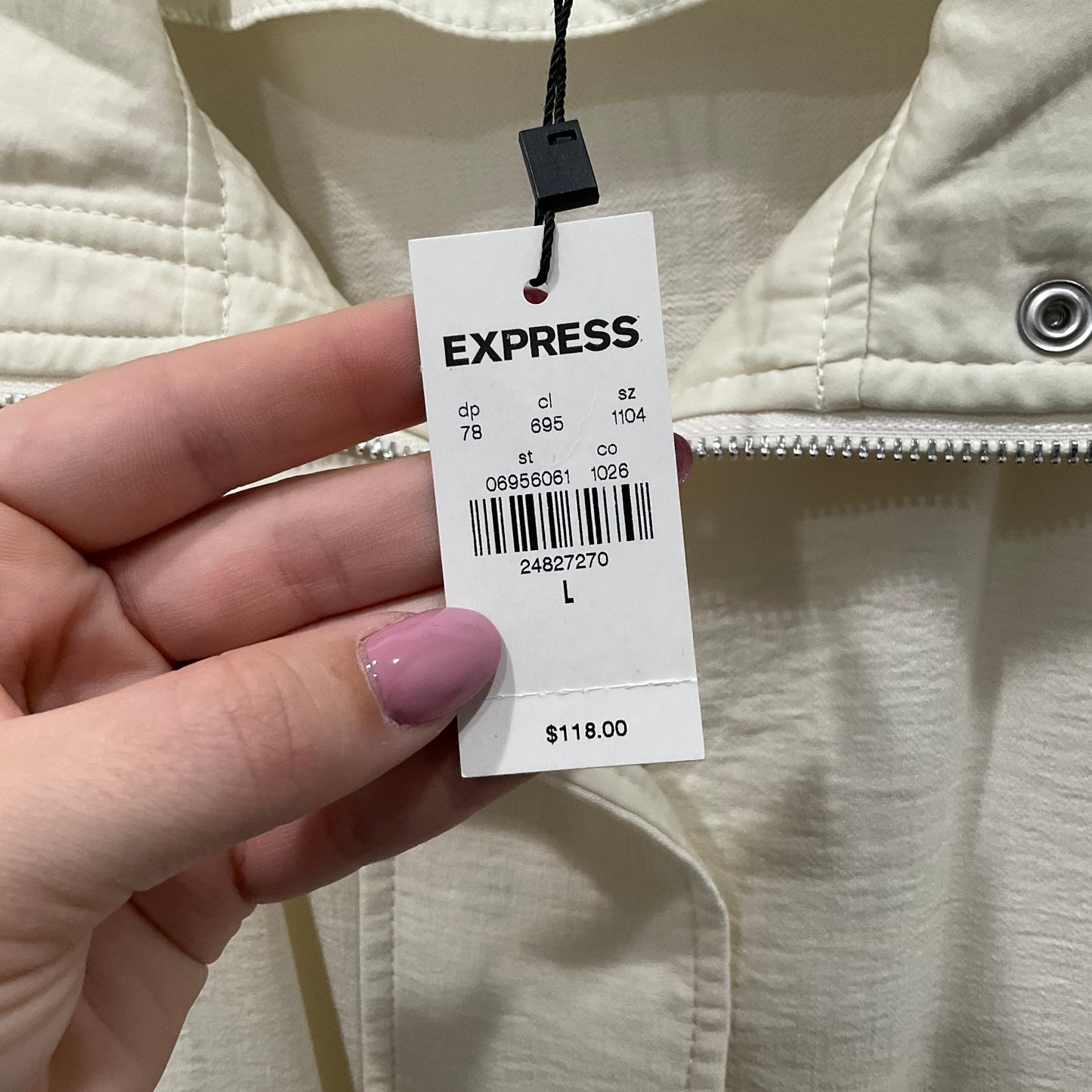 Jacket Other By Express In White, Size: L