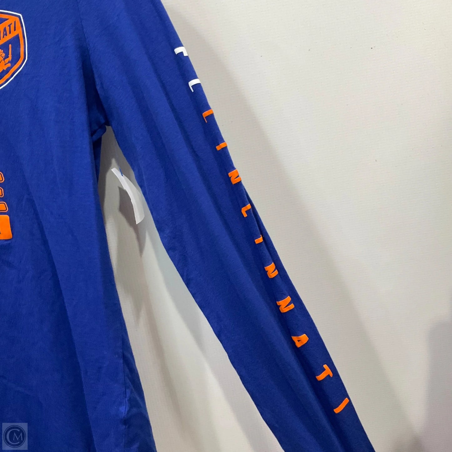 Top Long Sleeve By Fanatics In Blue & Orange, Size: M