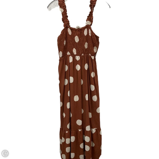 Dress Casual Midi By Clothes Mentor In Brown, Size: L