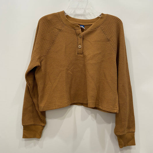 Top Long Sleeve By Old Navy In Brown, Size: M