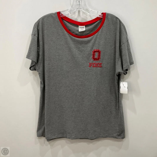 Top Short Sleeve By Pink In Grey & Red, Size: M