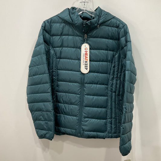 Coat Puffer & Quilted By heatkeep In Teal, Size: Xl