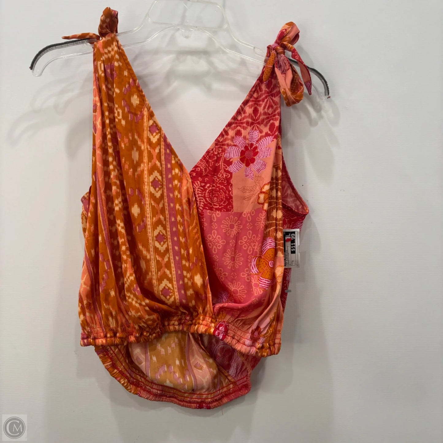 Top Sleeveless By Free People In Orange & Pink, Size: S