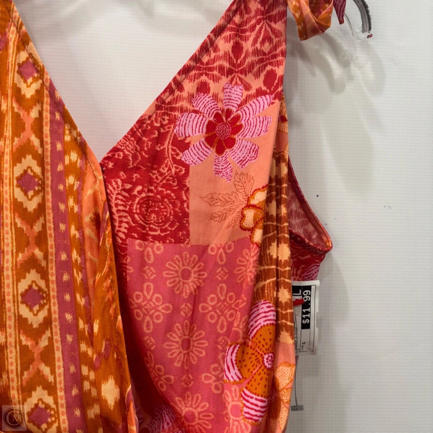 Top Sleeveless By Free People In Orange & Pink, Size: S