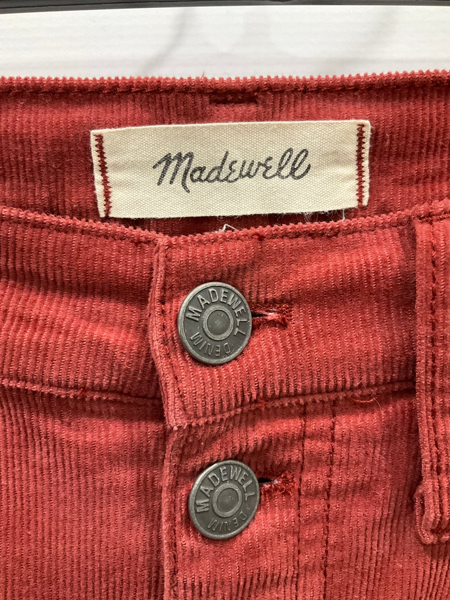 Pants Corduroy By Madewell In Red, Size: 8