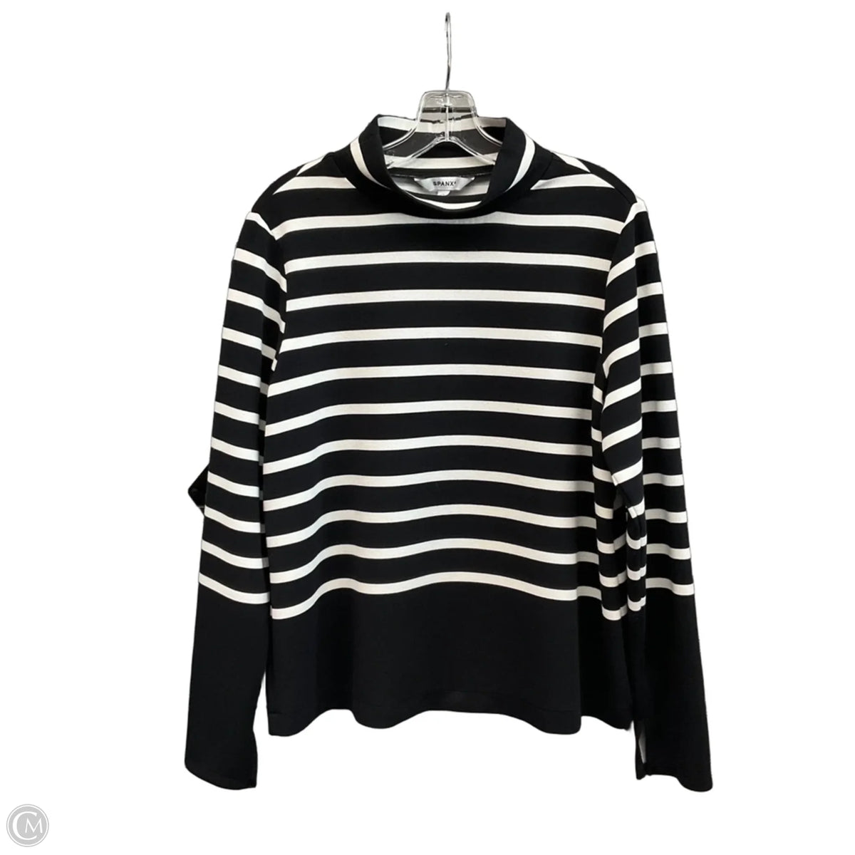 Top Long Sleeve By Spanx In Striped Pattern, Size: L