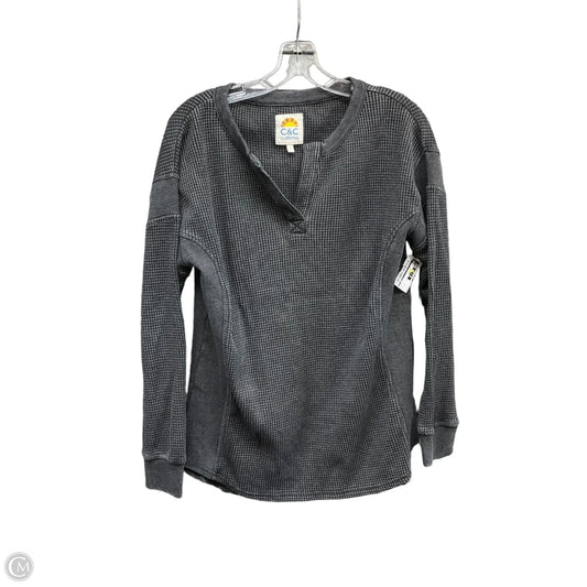 Top Long Sleeve By C And C In Grey, Size: S