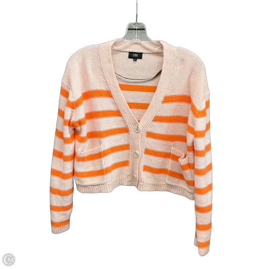 Sweater Cardigan By Line & Dot In Orange & Pink, Size: S
