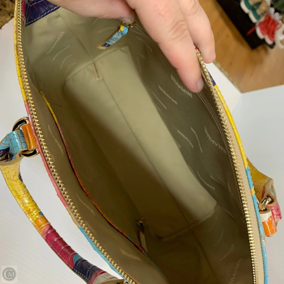 Handbag Designer By Brahmin, Size: Large