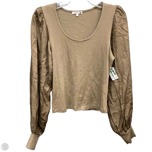 Top Long Sleeve By Sundry In Brown, Size: L