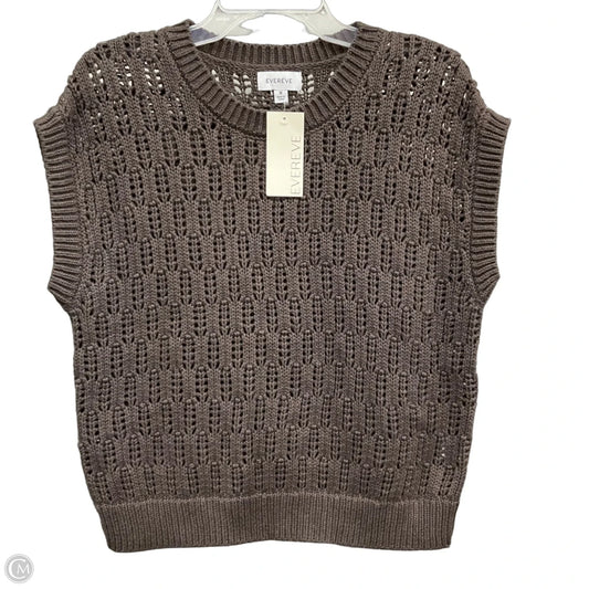 Sweater Short Sleeve By Evereve In Brown, Size: M