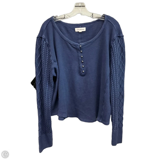 Top Long Sleeve By Lucky Brand In Blue, Size: Xxl