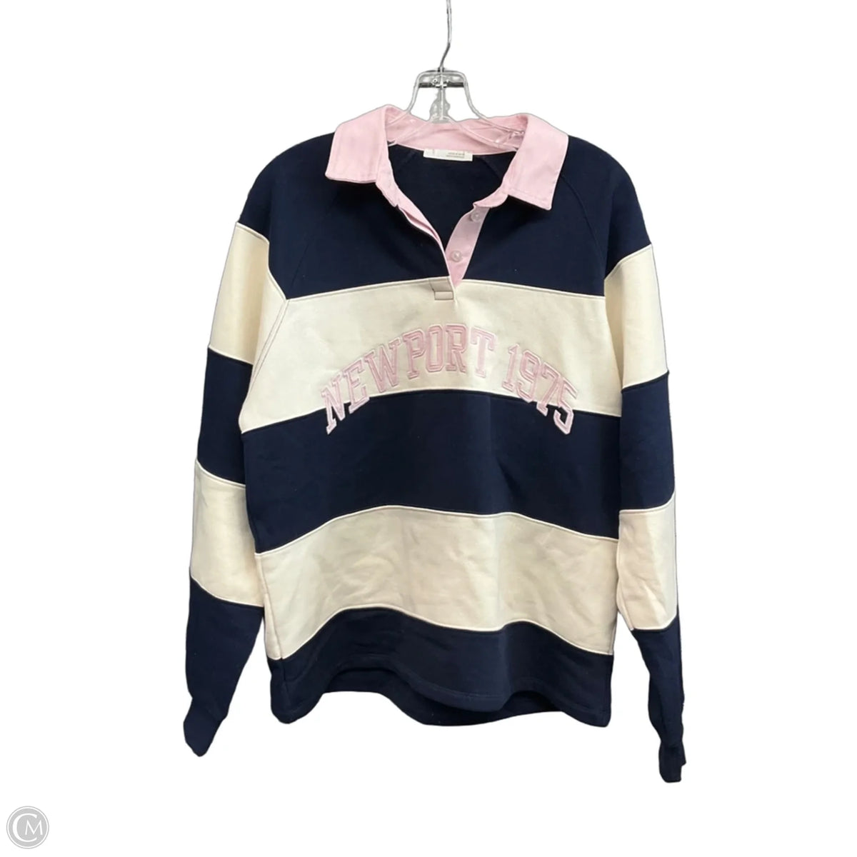 Sweatshirt Collar By Zara In Striped Pattern, Size: M