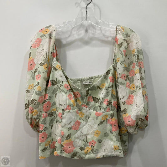 Top Long Sleeve By Abercrombie And Fitch In Floral Print, Size: L