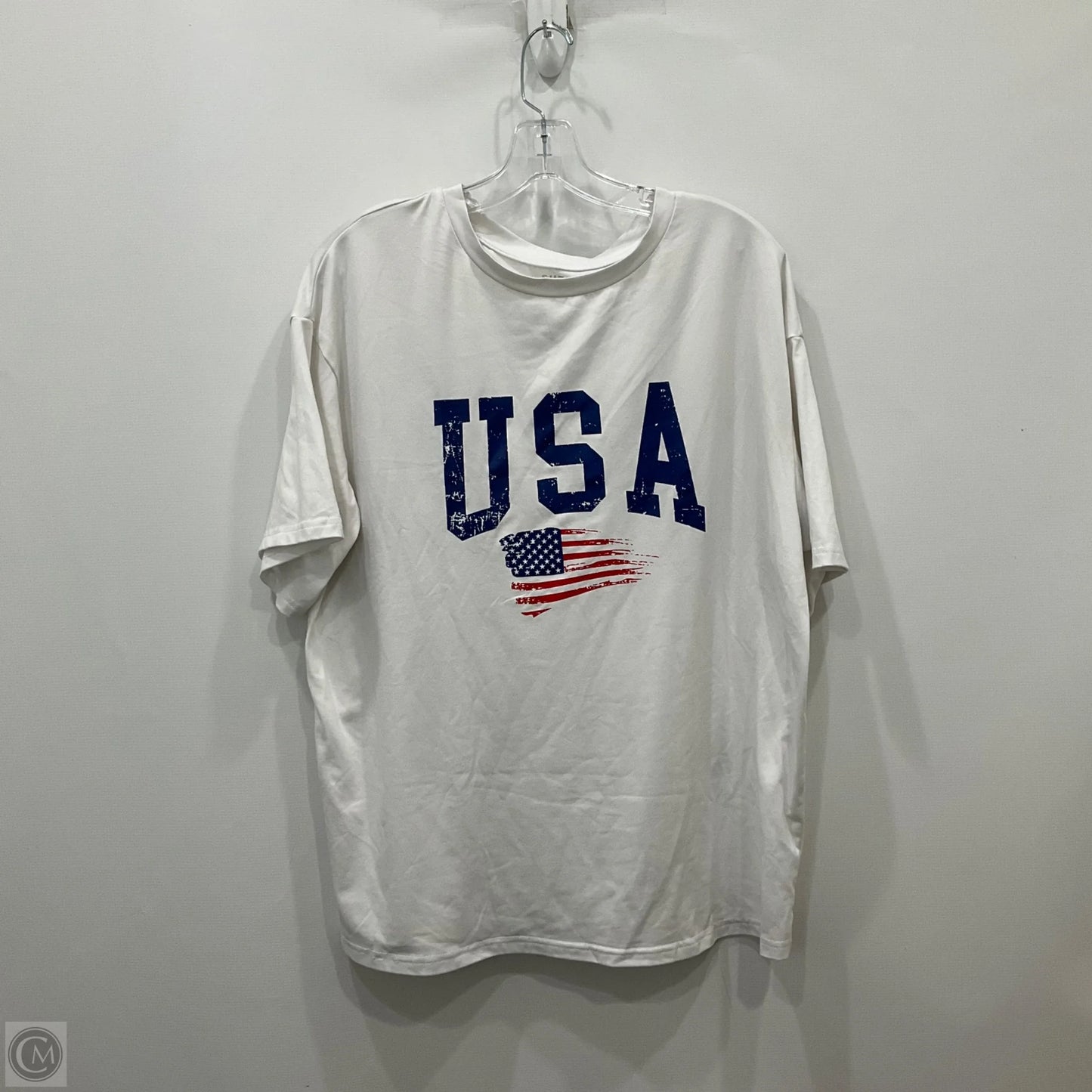 Top Short Sleeve By Shein In White, Size: S