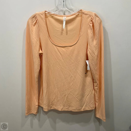 Top Long Sleeve By Anthropologie In Orange, Size: S
