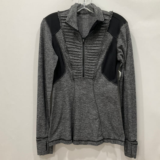 Athletic Top Long Sleeve Crewneck By Lululemon In Black & Grey, Size: 8