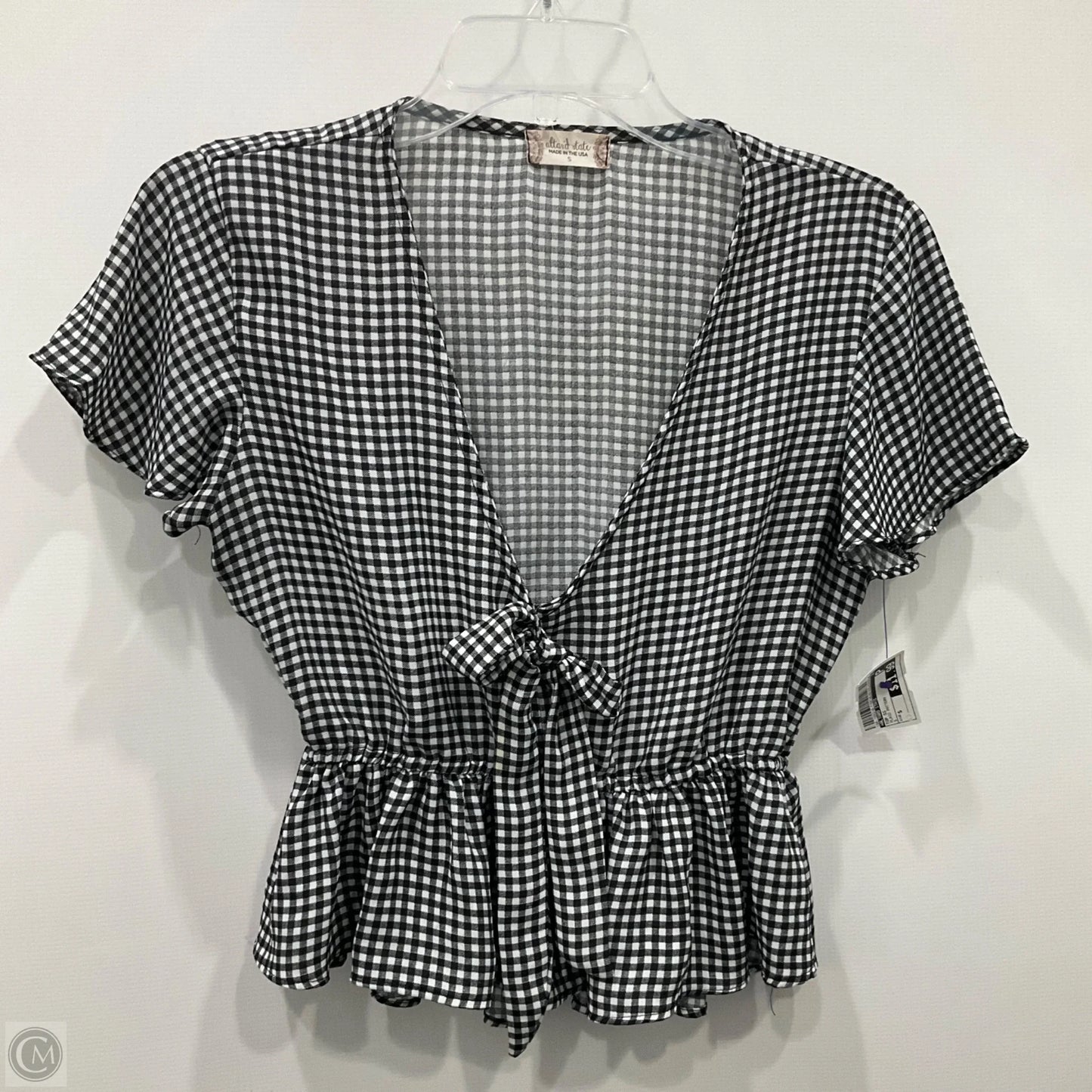 Top Short Sleeve By Altard State In Plaid Pattern, Size: S