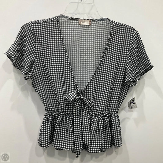 Top Short Sleeve By Altard State In Plaid Pattern, Size: S