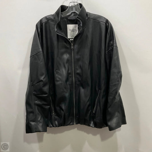 Jacket Leather By Abercrombie And Fitch In Black, Size: Xl
