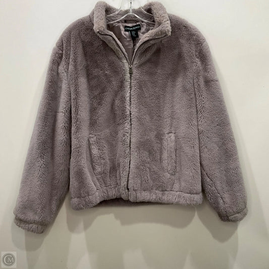 Jacket Faux Fur & Sherpa By Cynthia Rowley In Grey, Size: M