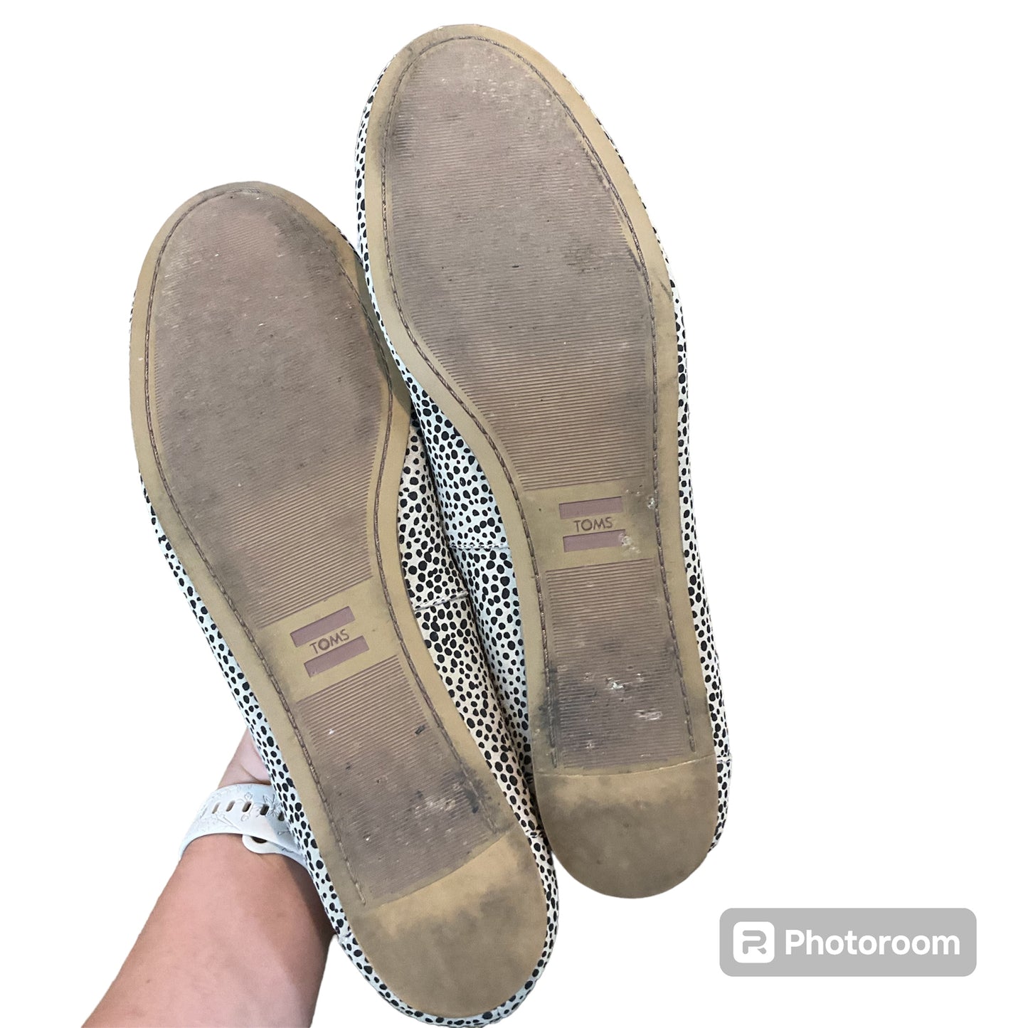 Polkadot Pattern Shoes Flats Toms, Size 12