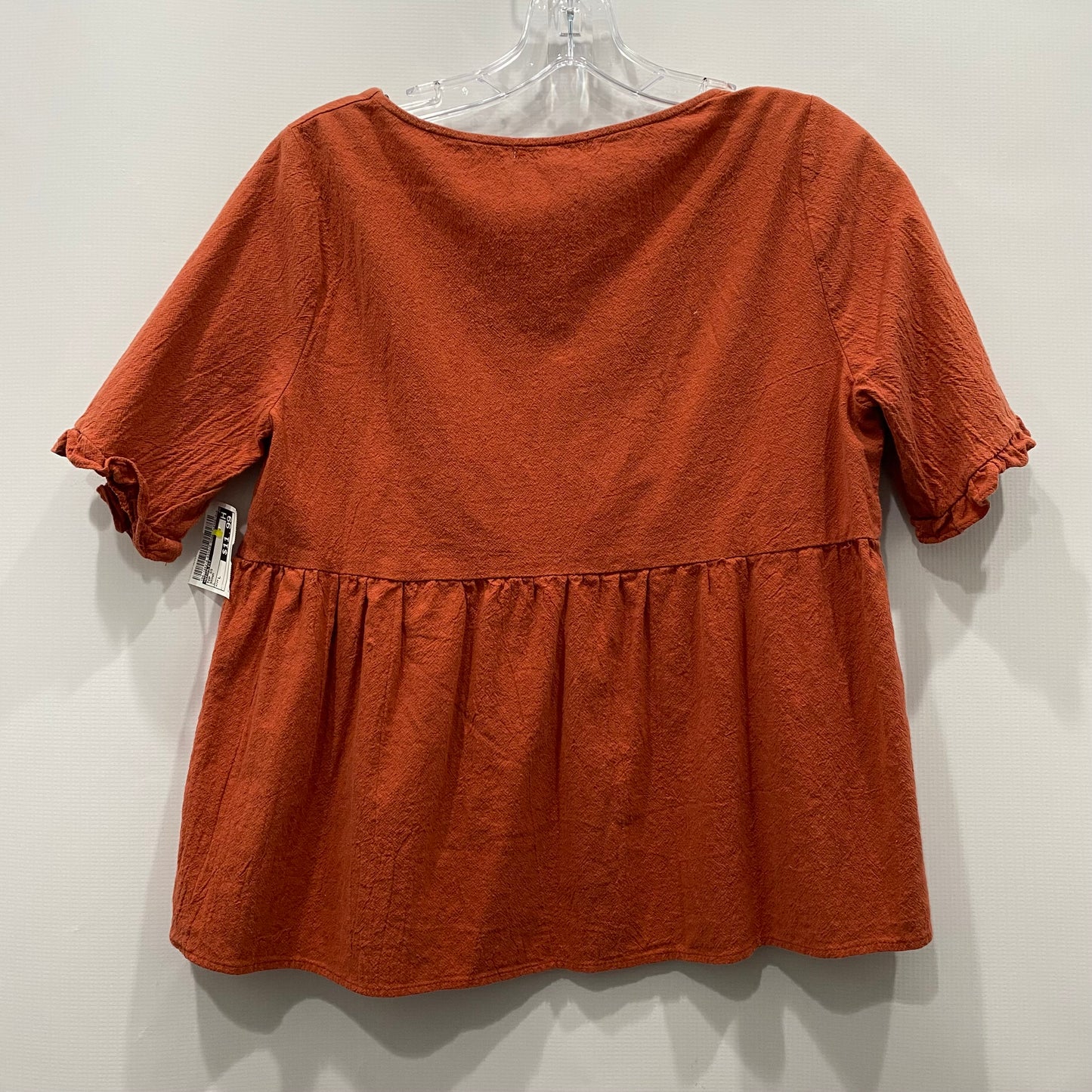 Top Short Sleeve By Wishlist In Brown, Size: L