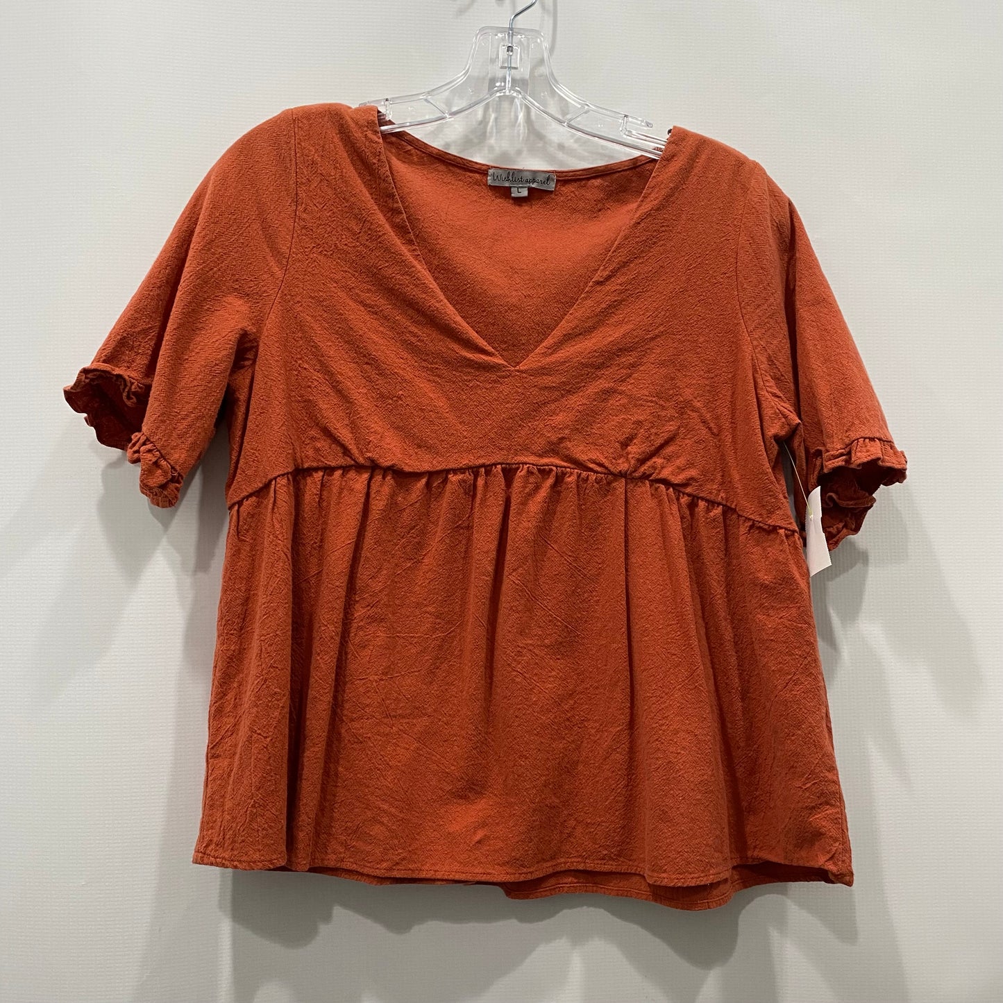 Top Short Sleeve By Wishlist In Brown, Size: L