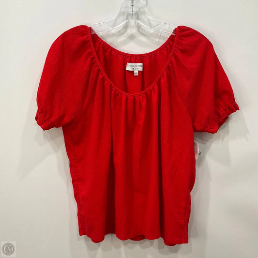 Top Short Sleeve By Madewell In Red, Size: L