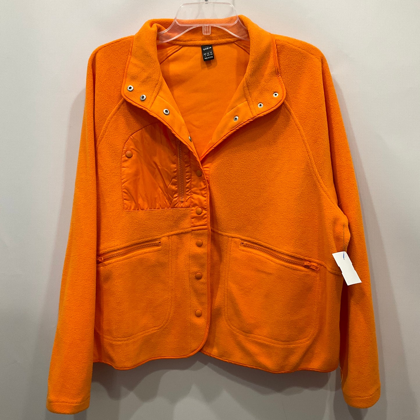 Jacket Fleece By Shein In Orange, Size: L