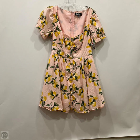 Dress Casual Short By Lulus In Pink & Yellow, Size: S
