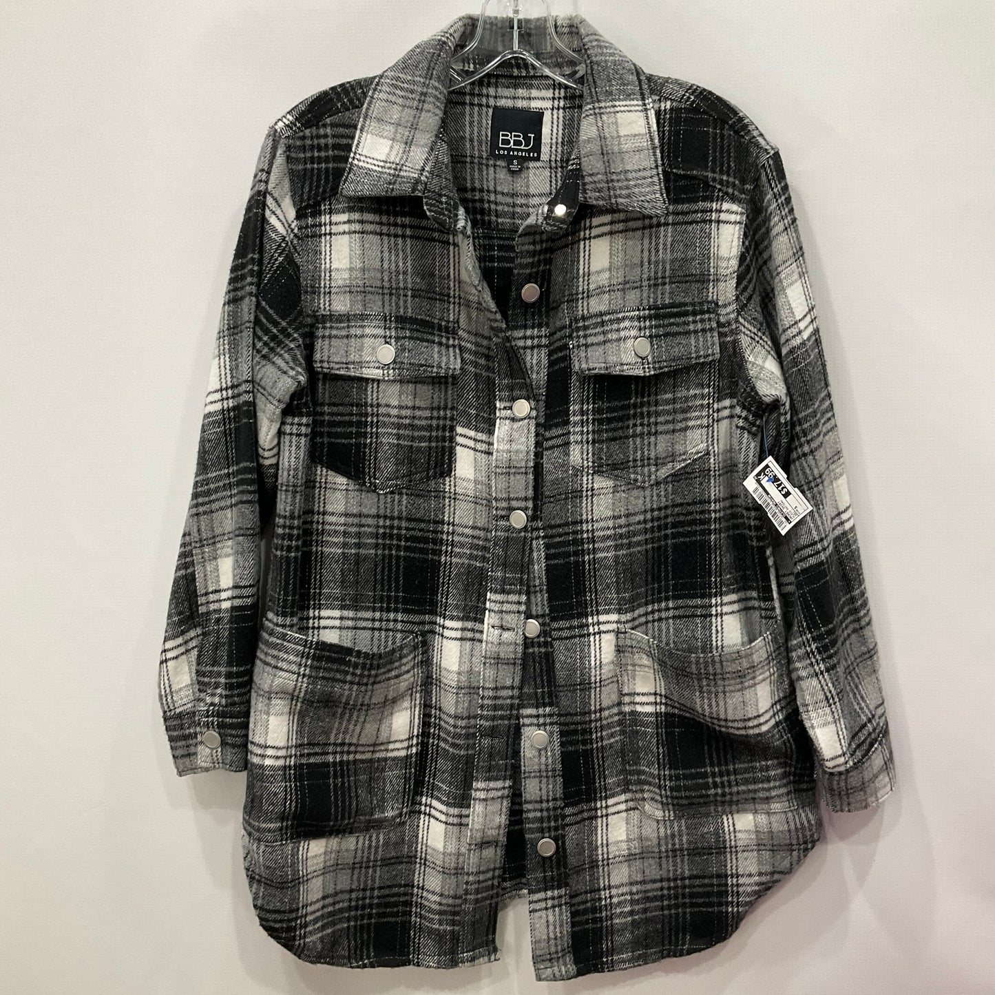 Jacket Shirt By BBJ  In Plaid Pattern, Size: S