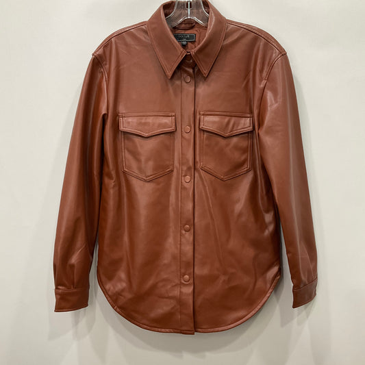 Jacket Leather By Clothes Mentor In Brown, Size: S