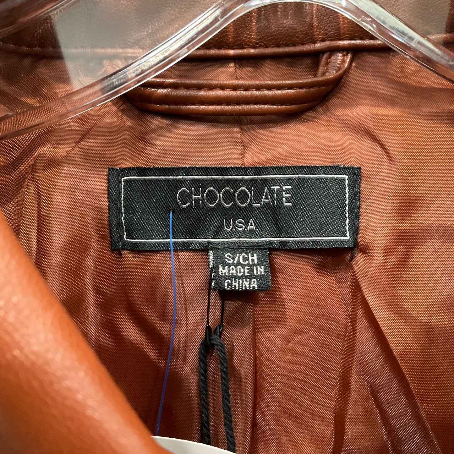 Jacket Leather By Clothes Mentor In Brown, Size: S