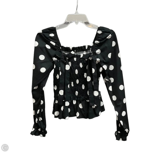Top Long Sleeve By Francesca’s In Polkadot Pattern, Size: M