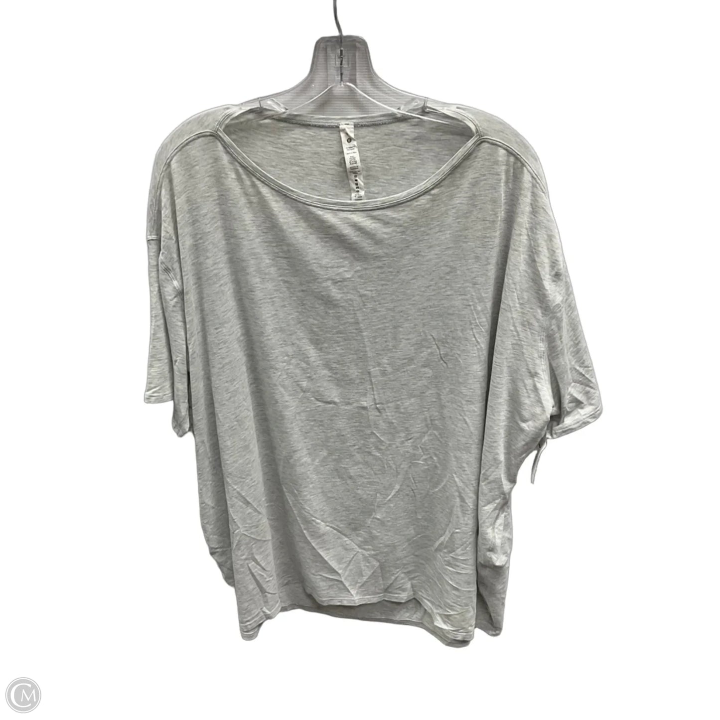 Athletic Top Short Sleeve By Lululemon In Grey, Size: 16