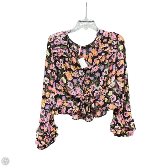 Top Long Sleeve By Free People In Floral Print, Size: Xs