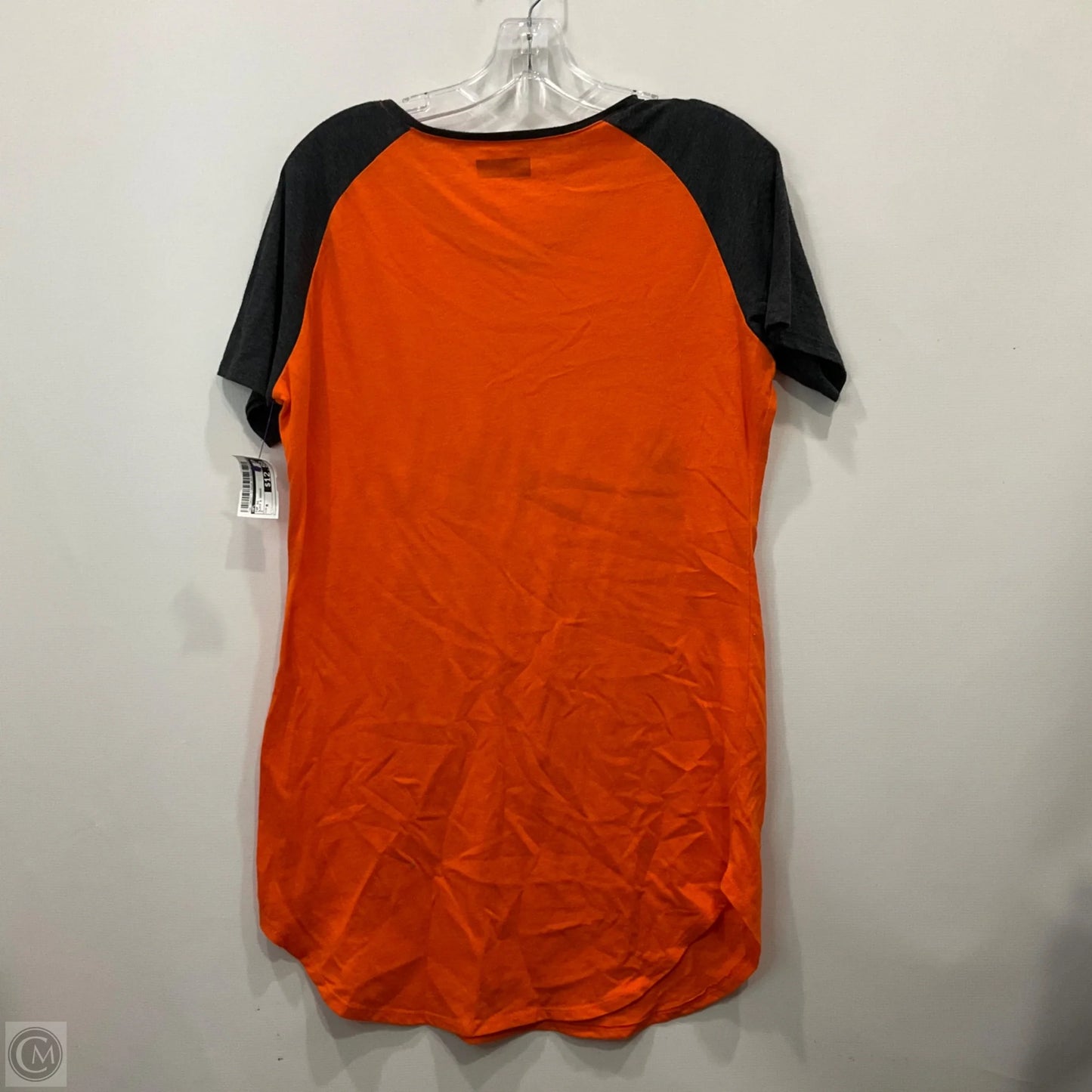 Top Short Sleeve By Nfl In Black & Orange, Size: M