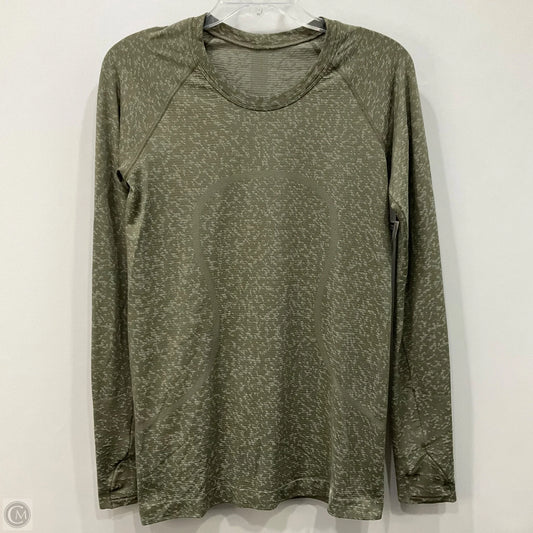 Athletic Top Long Sleeve Collar By Lululemon In Green, Size: 8