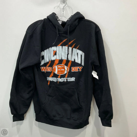 Sweatshirt Hoodie By Gildan In Black & Orange, Size: S