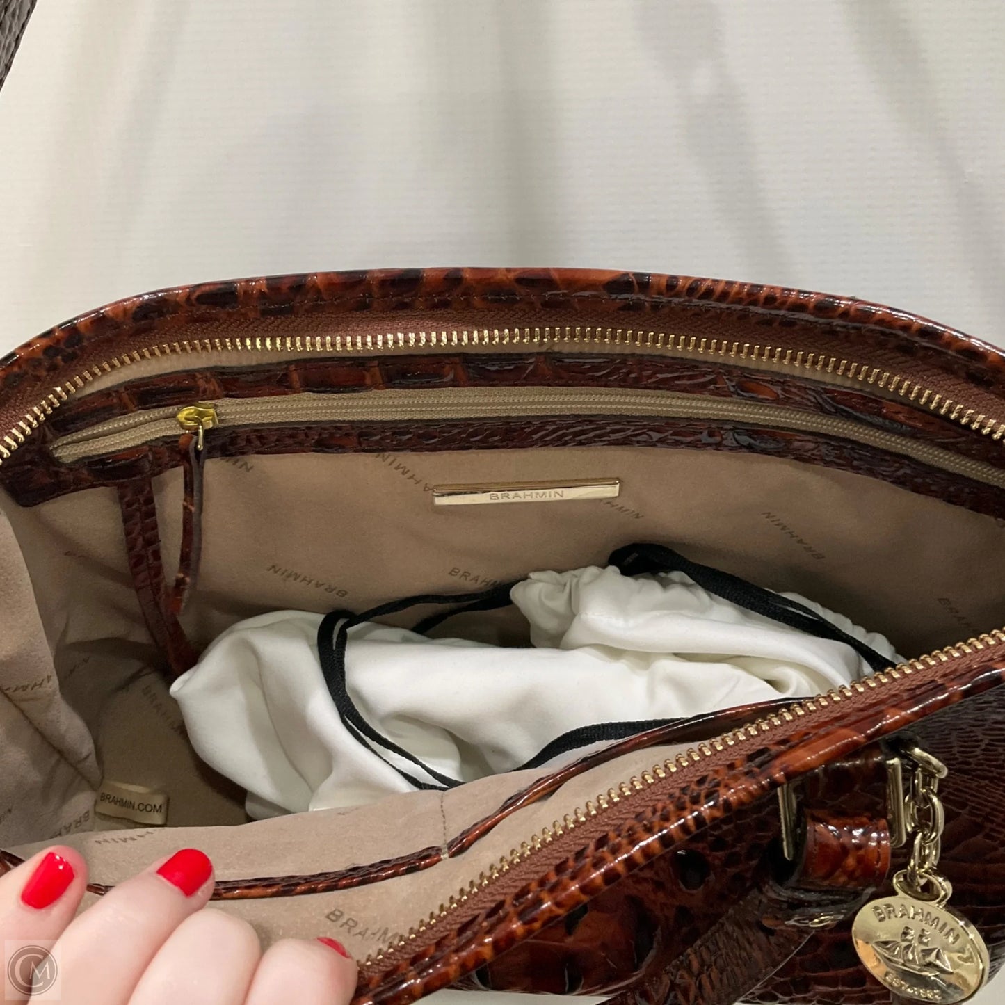 Handbag Designer By Brahmin, Size: Medium