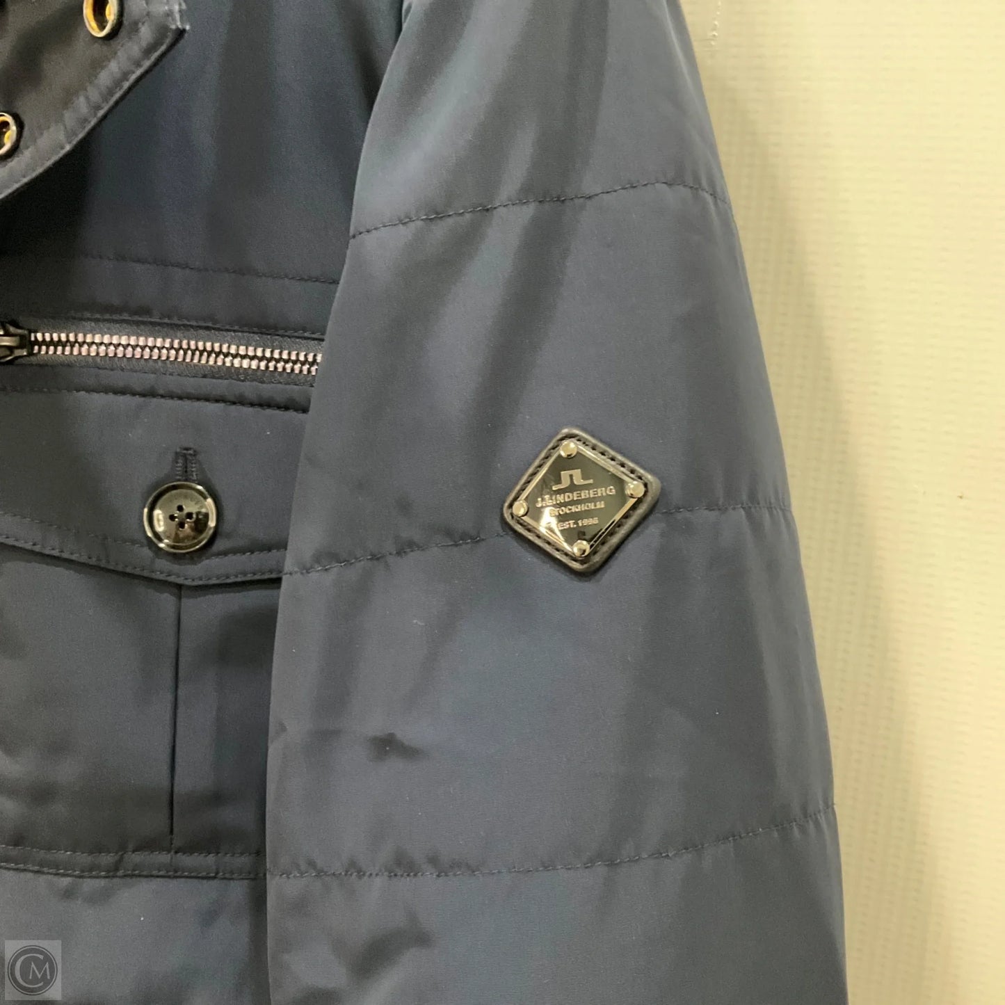 Jacket Puffer & Quilted By J.Linderberg In Navy, Size: L