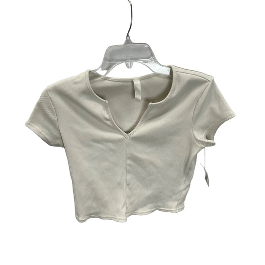 Athletic Top Short Sleeve By Alo In Cream, Size: L