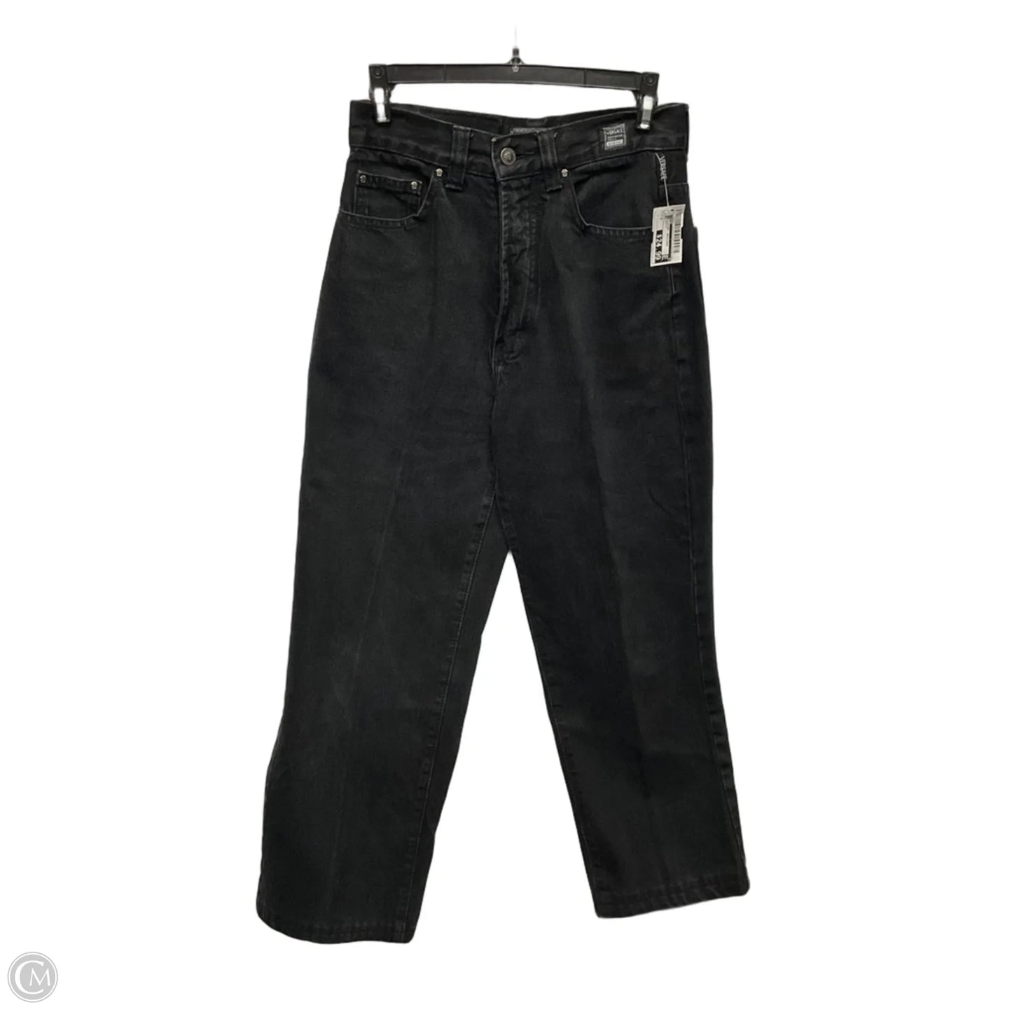 Jeans Luxury Designer By Versace In Black Denim, Size: 4