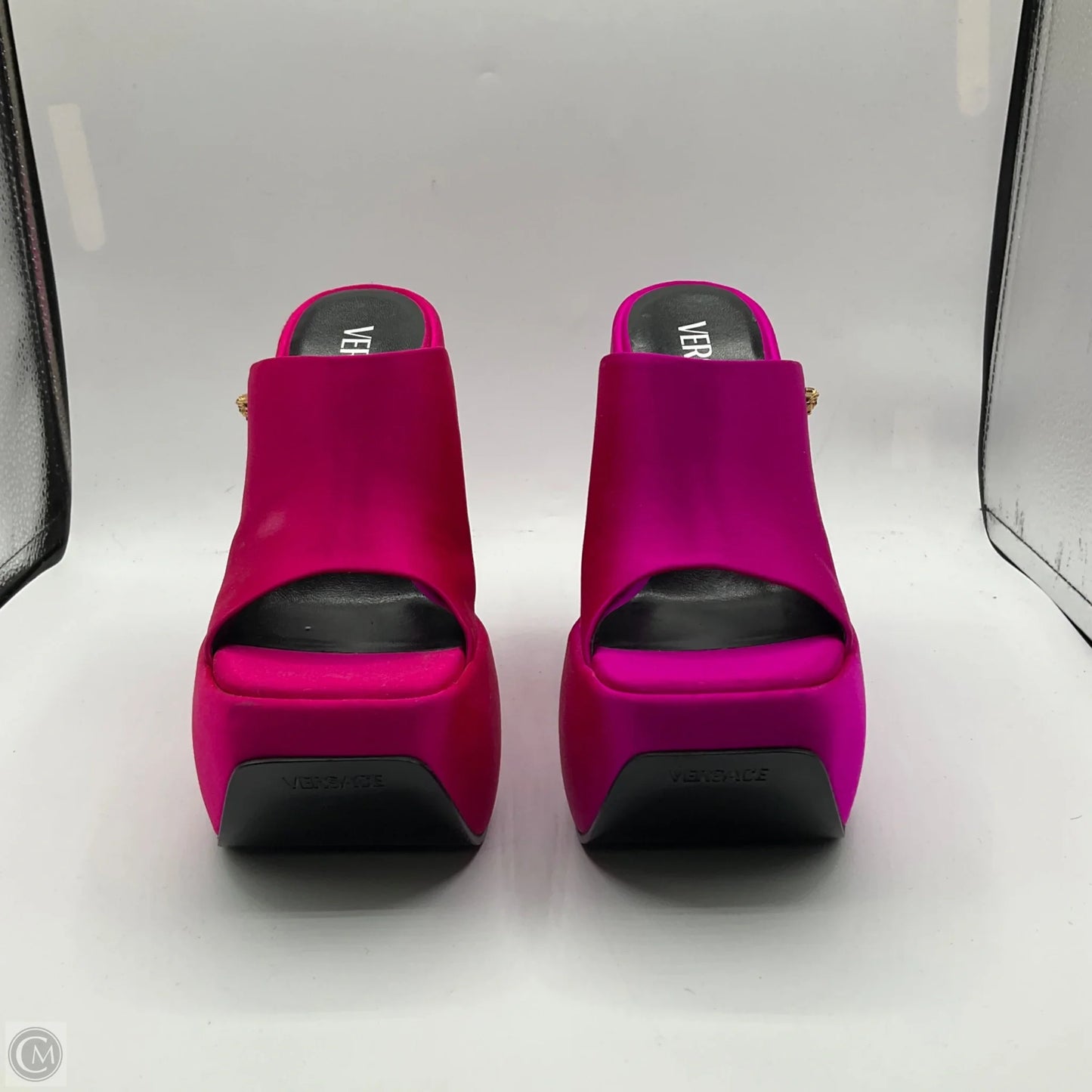 Sandals Heels Wedge By Versace In Pink, Size: 6