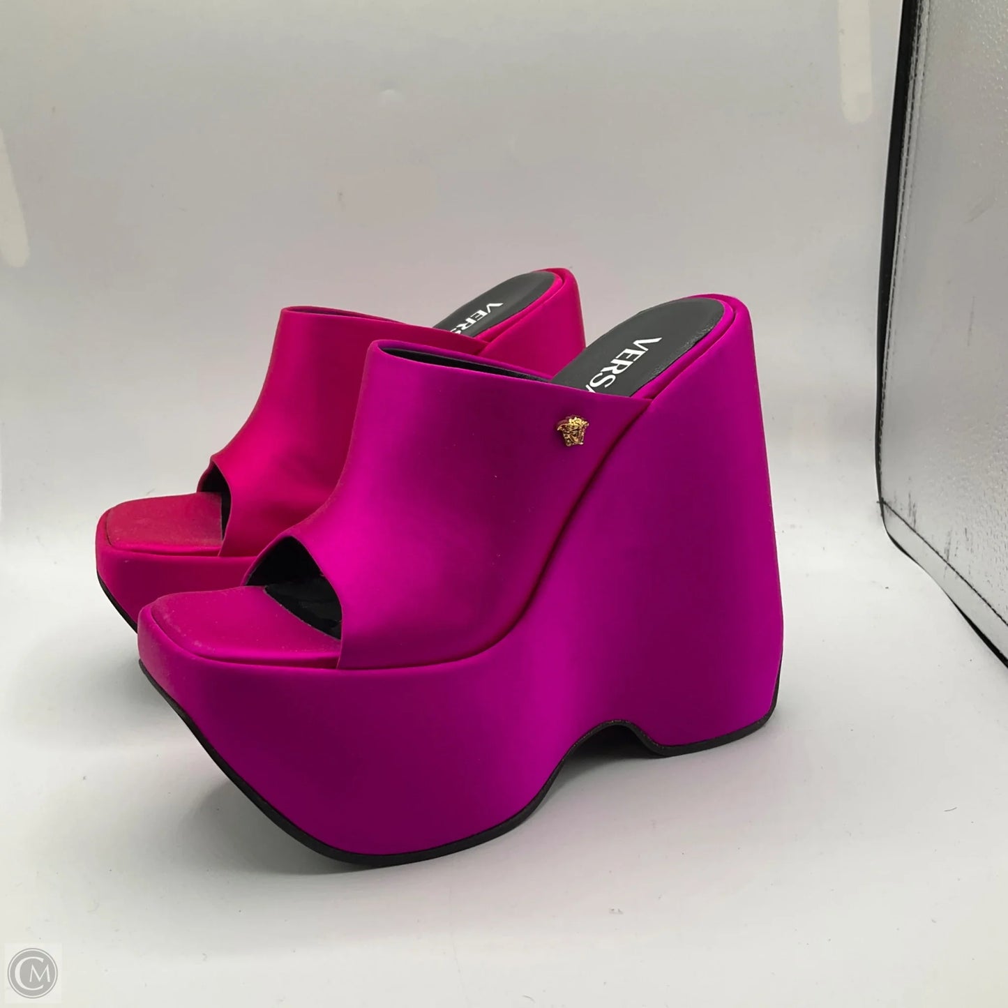 Sandals Heels Wedge By Versace In Pink, Size: 6